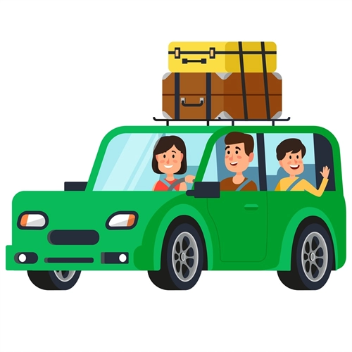 Summer Theme Family Road Trip Transparent Sticker